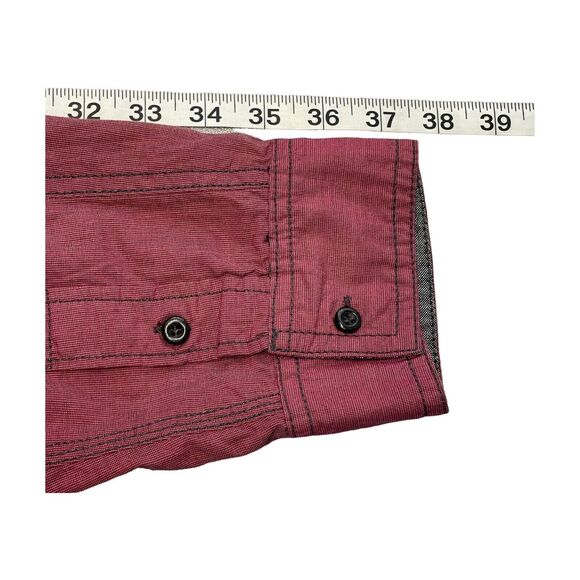 Buffalo by David Bitton Shirt Men's XL Red Cotton Pockets Long Sleeve Button-Up - Picture 6 of 7